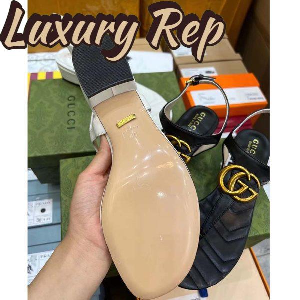 Replica Gucci Women GG Double G Sandal White Leather Sole Double G 5 Cm Heel 7