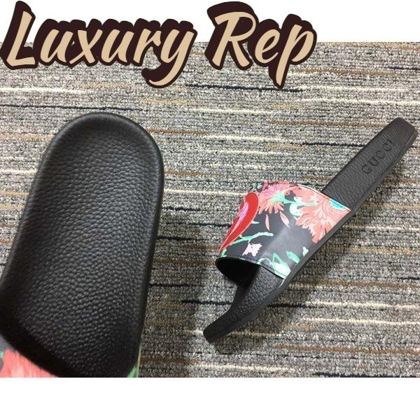 Replica Gucci Women GG Ken Scott Print Slide Sandal Interlocking G Patch Flat 10