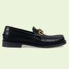 Replica Gucci Women GG Leather Thong Sandal Double G Black Flat 11