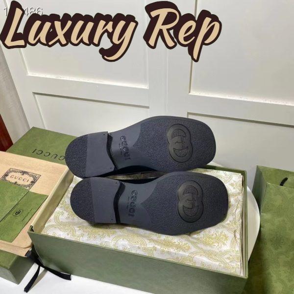 Replica Gucci Women GG Loafer Interlocking G Shiny Black Leather Low 2.5 Cm Heel 11