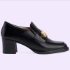 Replica Gucci Women GG Loafer Interlocking G Shiny Black Leather Low 2.5 Cm Heel 13