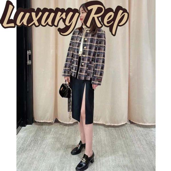 Replica Gucci Women GG Loafer Interlocking G Shiny Black Leather Mid 6 Cm Heel 15