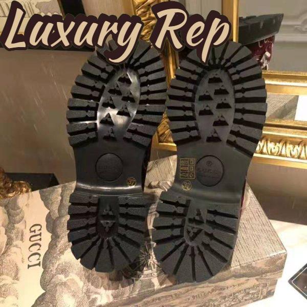 Replica Gucci Women GG Velvet Lug Sole Loafer in GG Velvet 2.5 cm Heel-Red 10
