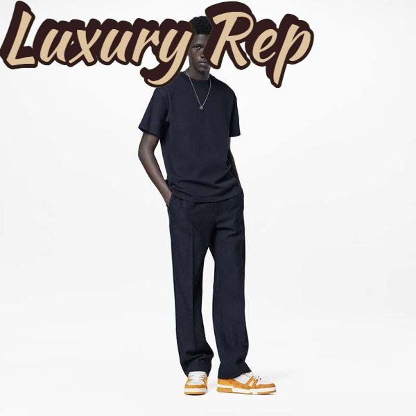 Replica Louis Vuitton Unisex LV Trainer Sneaker Yellow Monogram Denim Monogram Embossed Grained Calf 13