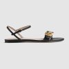 Replica Gucci Women Leather Sandal with Double G-White 7