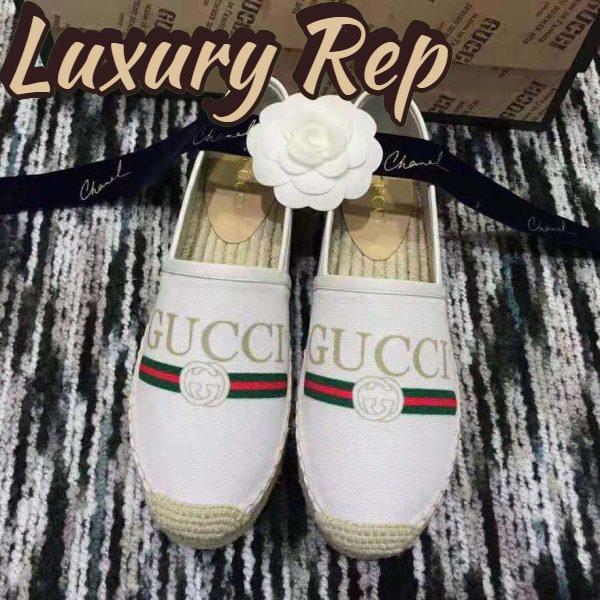 Replica Gucci Women Gucci Logo Canvas Espadrille 2cm Platform-Beige 4