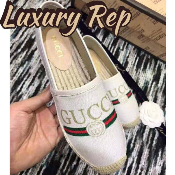 Replica Gucci Women Gucci Logo Canvas Espadrille 2cm Platform-Beige 7