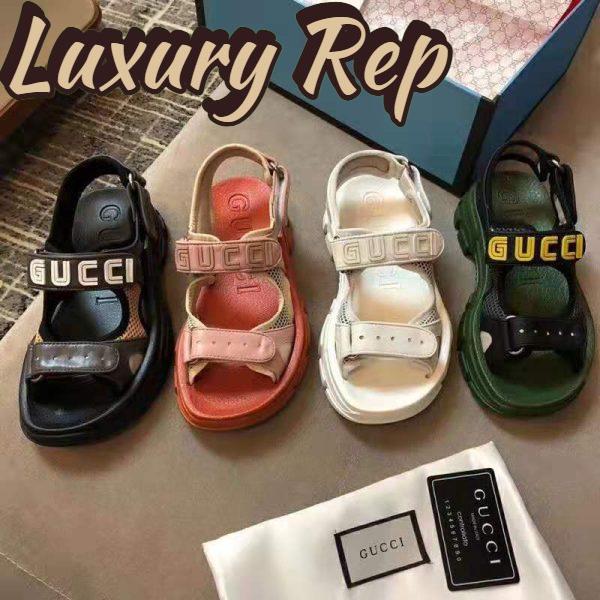 Replica Gucci Women Leather and Mesh Sandal 4.6cm Height-Pink 3