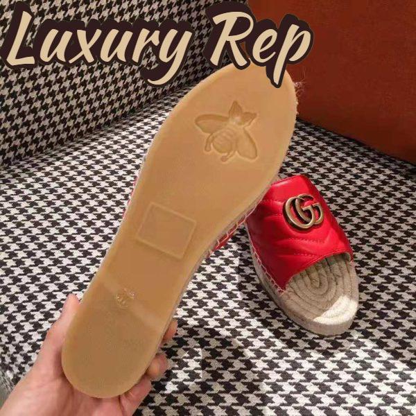 Replica Gucci Women Leather Espadrille Sandal-Red 8