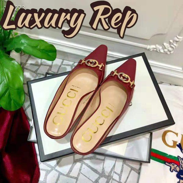 Replica Gucci Women Zumi Leather Slide 4.6 cm Height-Maroon 6
