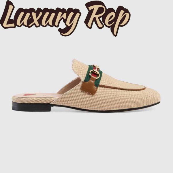 Replica Gucci Women’s Princetown Canvas Slipper 1cm Heel-Sandy