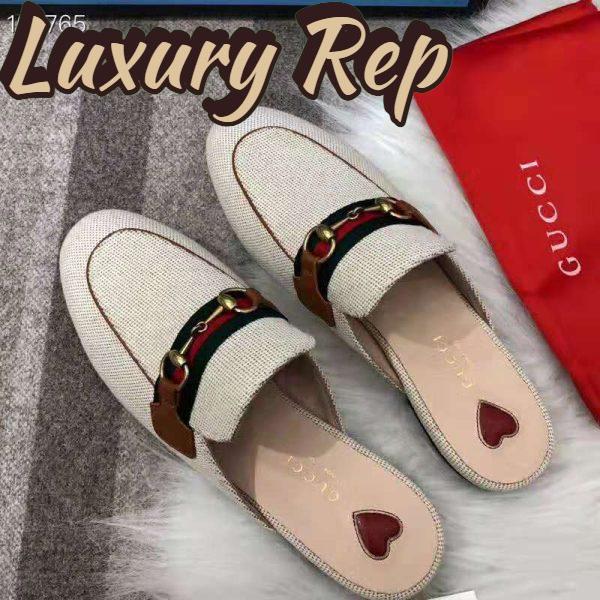 Replica Gucci Women’s Princetown Canvas Slipper 1cm Heel-Sandy 3