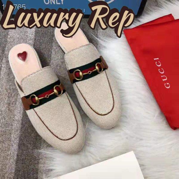 Replica Gucci Women’s Princetown Canvas Slipper 1cm Heel-Sandy 5