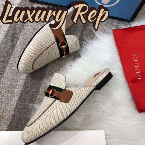 Replica Gucci Women’s Princetown Canvas Slipper 1cm Heel-Sandy 7