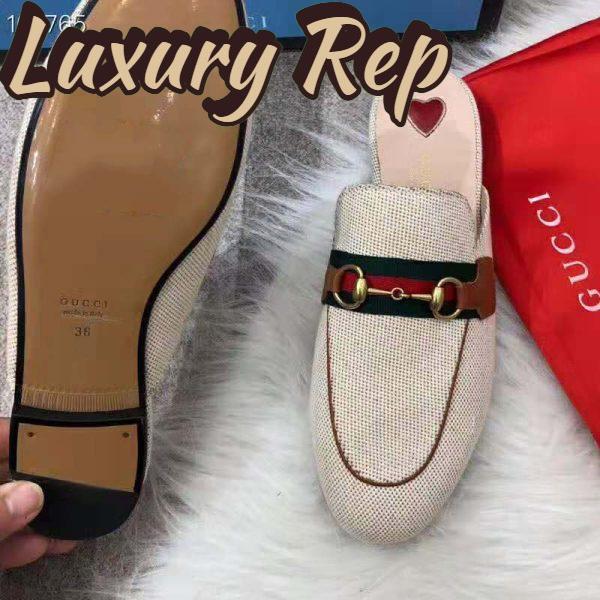 Replica Gucci Women’s Princetown Canvas Slipper 1cm Heel-Sandy 9