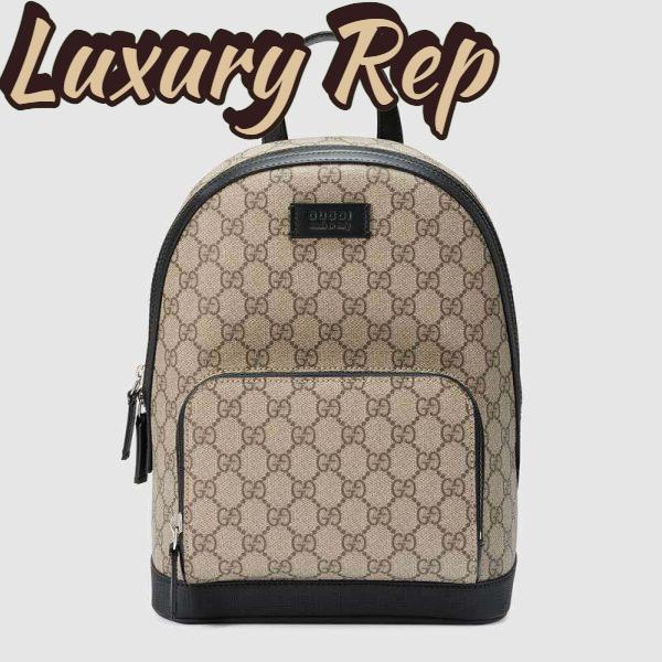 Replica Gucci GG Unisex Eden Small Backpack Beige/Ebony GG Supreme Canvas