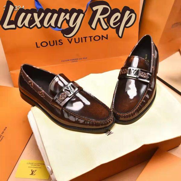 Replica Louis Vuitton LV Men Major Loafer Ebene Glazed Calf Leather Monogram Canvas 3