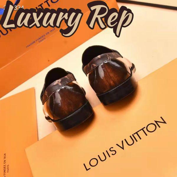 Replica Louis Vuitton LV Men Major Loafer Ebene Glazed Calf Leather Monogram Canvas 7