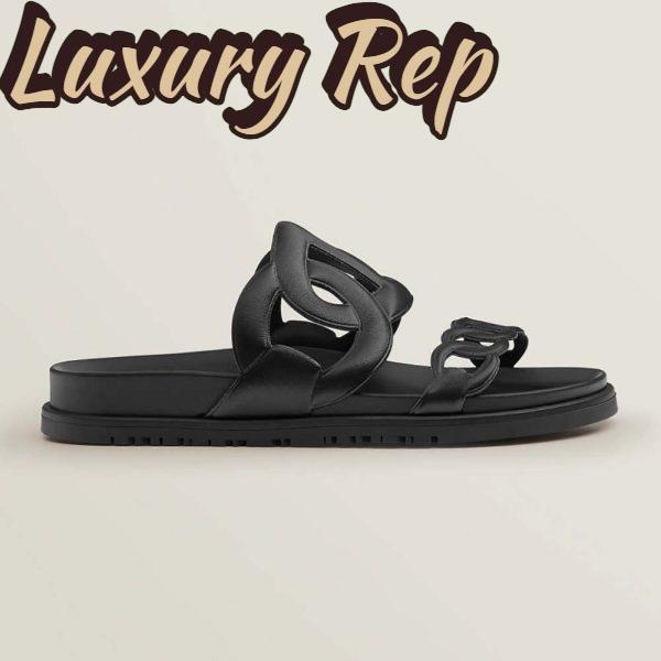 Replica Hermes Women Extra Sandal in Nappa Leather-Black