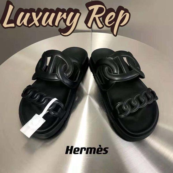 Replica Hermes Women Extra Sandal in Nappa Leather-Black 6