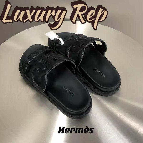 Replica Hermes Women Extra Sandal in Nappa Leather-Black 7