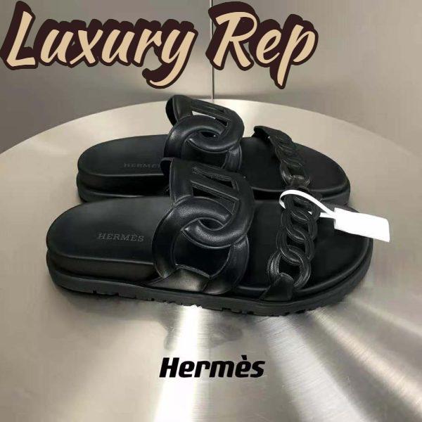Replica Hermes Women Extra Sandal in Nappa Leather-Black 8