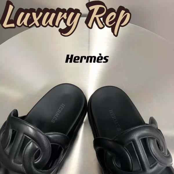 Replica Hermes Women Extra Sandal in Nappa Leather-Black 9