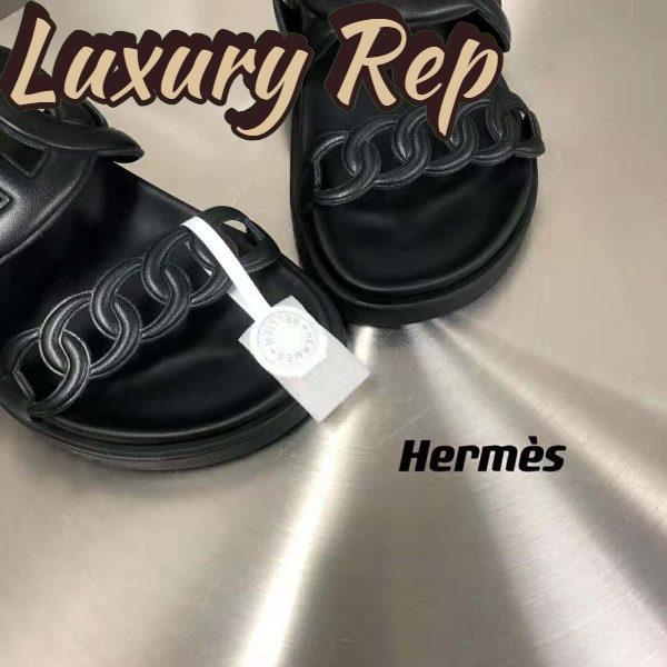 Replica Hermes Women Extra Sandal in Nappa Leather-Black 11