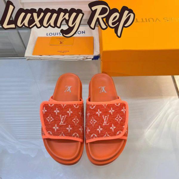Replica Louis Vuitton LV Unisex Miami Mule Orange Mini Monogram Textile Anatomic Insole 4