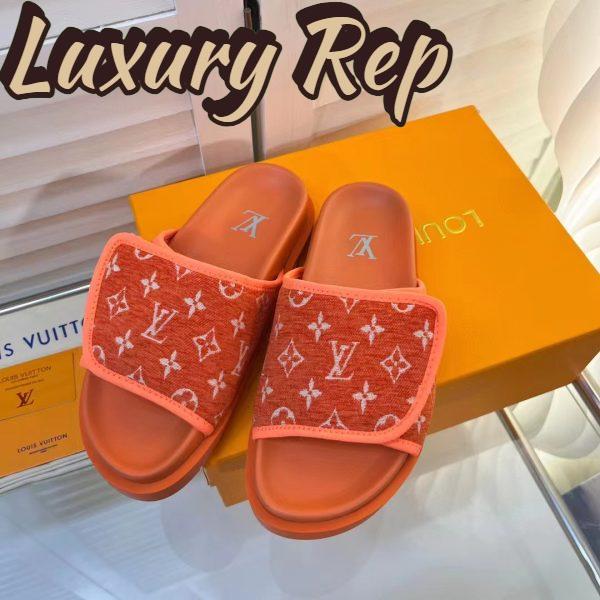 Replica Louis Vuitton LV Unisex Miami Mule Orange Mini Monogram Textile Anatomic Insole 6