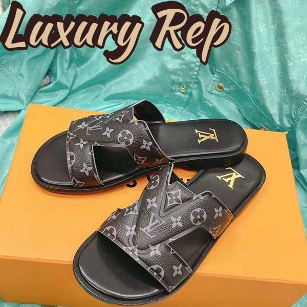 Replica Louis Vuitton LV Unisex Oasis Mule Eclipse Black Monogram Grained Calf Leather Rubber 4