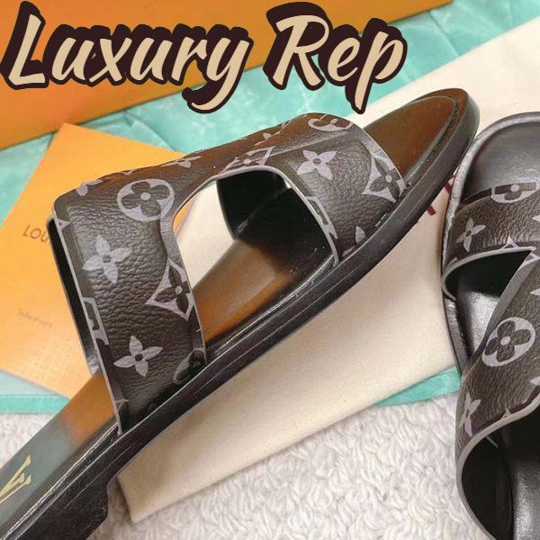 Replica Louis Vuitton LV Unisex Oasis Mule Eclipse Black Monogram Grained Calf Leather Rubber 9