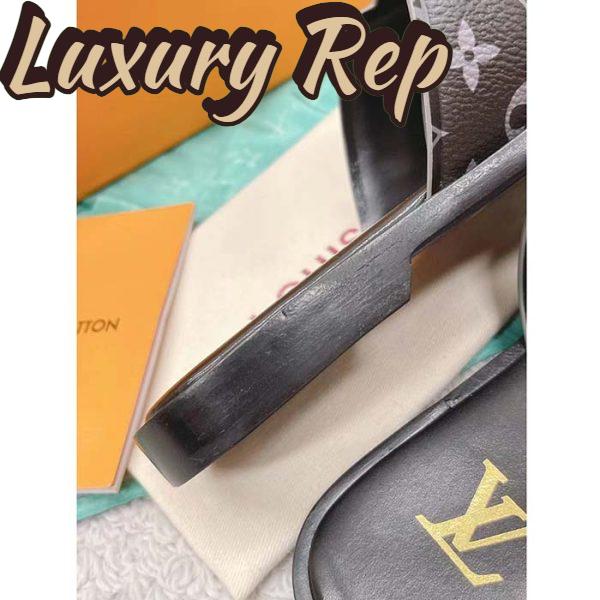 Replica Louis Vuitton LV Unisex Oasis Mule Eclipse Black Monogram Grained Calf Leather Rubber 11