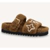 Replica Louis Vuitton LV Unisex Paseo Flat Comfort Mule Dark Green Shearling Monogram Flowers 16