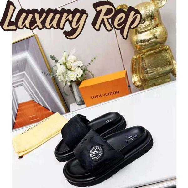 Replica Louis Vuitton LV Unisex Pool Pillow Comfort Mule Black Monogram Nylon 5