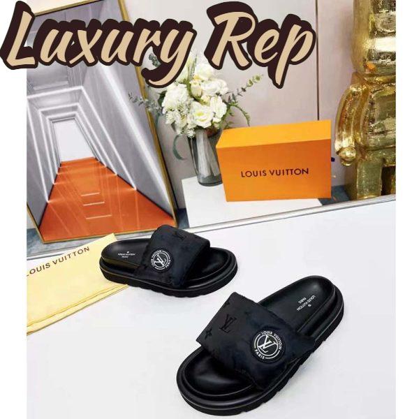 Replica Louis Vuitton LV Unisex Pool Pillow Comfort Mule Black Monogram Nylon 6