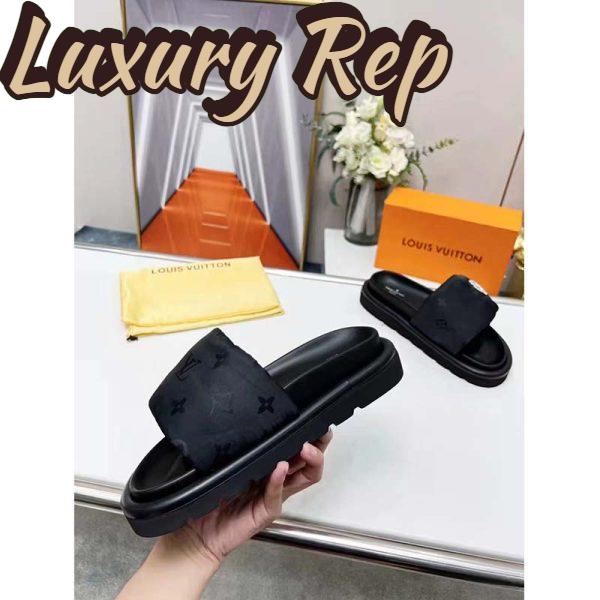 Replica Louis Vuitton LV Unisex Pool Pillow Comfort Mule Black Monogram Nylon 8