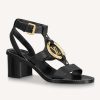 Replica Louis Vuitton LV Women Crossroads Comfort Sandal in Black Glazed Calf Leather 11