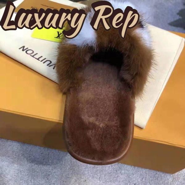 Replica Louis Vuitton LV Women Homey Flat Mule in Mink Fur-Brown 4