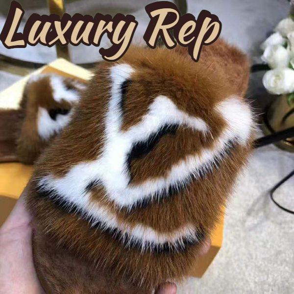 Replica Louis Vuitton LV Women Homey Flat Mule in Mink Fur-Brown 11