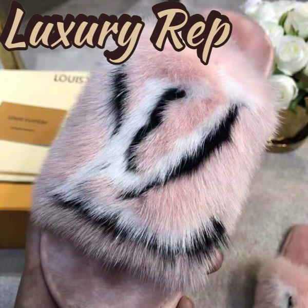 Replica Louis Vuitton LV Women Homey Flat Mule in Mink Fur-Pink 10