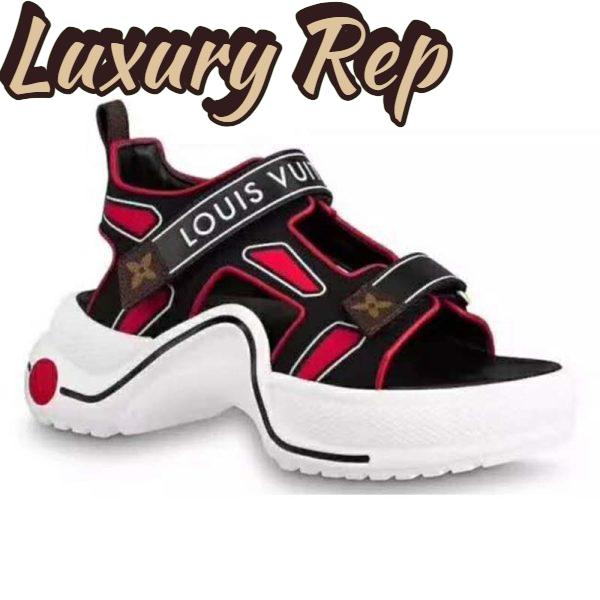 Replica Louis Vuitton LV Women LV Archlight Sporty Sandal Monogram Canvas-Red