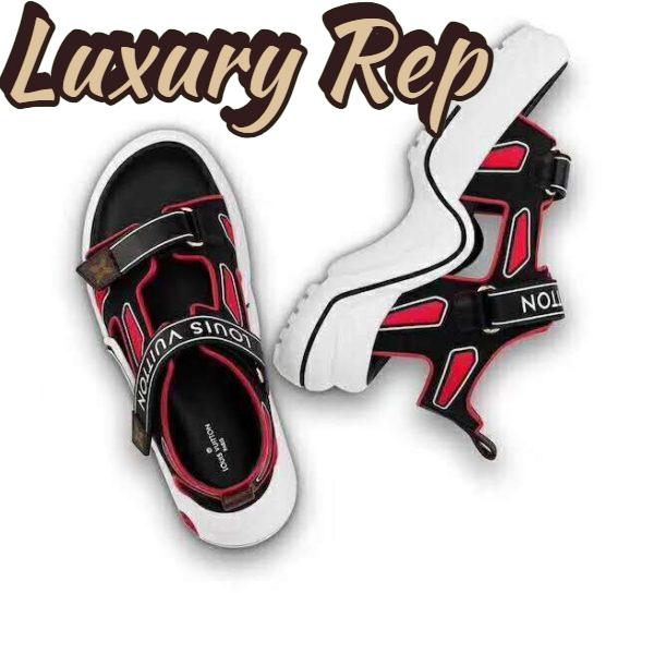 Replica Louis Vuitton LV Women LV Archlight Sporty Sandal Monogram Canvas-Red 13