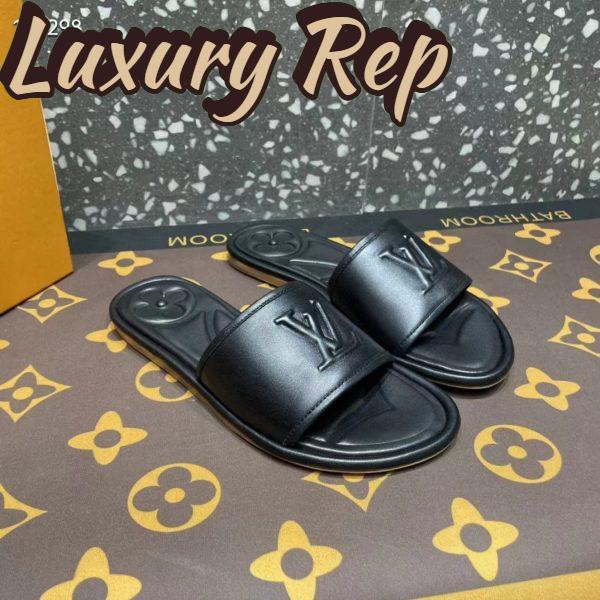 Replica Louis Vuitton LV Women Magnetic Flat Mule Black Lambskin Leather Outsole 3