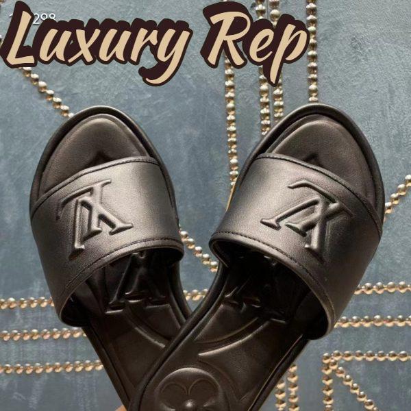 Replica Louis Vuitton LV Women Magnetic Flat Mule Black Lambskin Leather Outsole 4