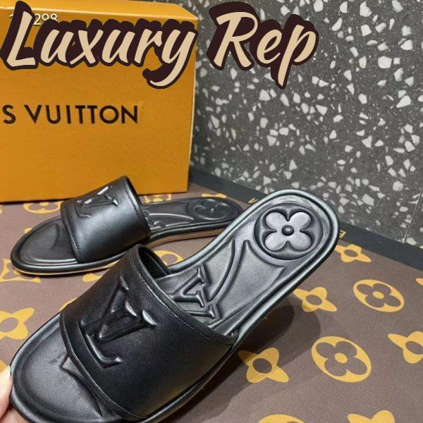 Replica Louis Vuitton LV Women Magnetic Flat Mule Black Lambskin Leather Outsole 10