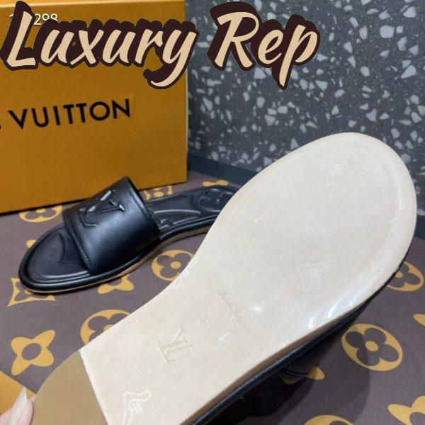 Replica Louis Vuitton LV Women Magnetic Flat Mule Black Lambskin Leather Outsole 11