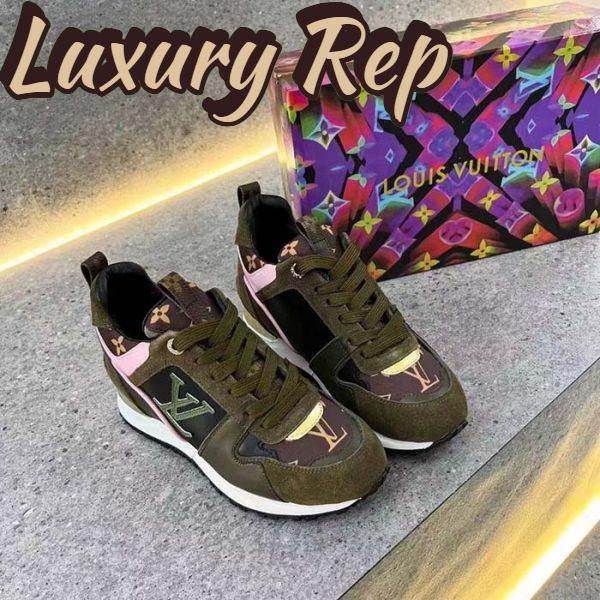 Replica Louis Vuitton LV Unisex Run Away Sneaker Khaki Green Suede Calf Leather Monogram 3