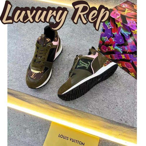 Replica Louis Vuitton LV Unisex Run Away Sneaker Khaki Green Suede Calf Leather Monogram 4