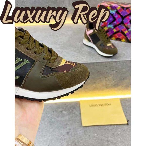 Replica Louis Vuitton LV Unisex Run Away Sneaker Khaki Green Suede Calf Leather Monogram 11